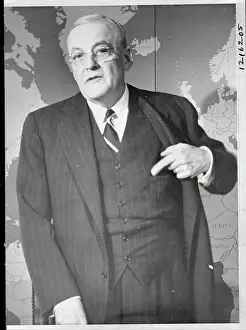 John Foster Dulles in Front of Map