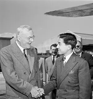Akihito Prints: John Foster Dulles and Prince Akihito