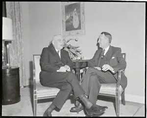 John Foster Dulles Sitting and Conversing with Llewelyn Thompson