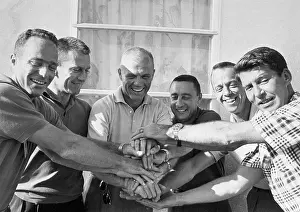 Slayton Prints: John Glenn Receiving Group Astronaut Handshake