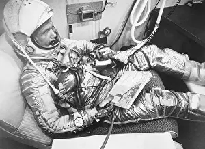 Reentry Module Prints: John Glenn Reclining in Space Suit