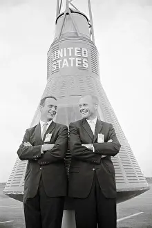 Spacecraft Prints: John Glenn Smiling at Malclom Carpenter