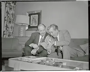 Prints of (Original Caption) At The Movies: John Huston Reading Moby Dick with Unidentified Man