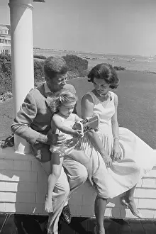 Coastal Town Prints: John and Jackie Kennedy with Daughter Caroline