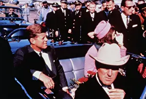 Limousine Prints: John and Jackie Kennedy with John Connally in Automobile