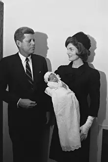 Newborn Prints: John and Jacqueline Kennedy with Newborn John, Jr