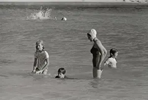 John Jr and Caroline Kennedy Swimming
