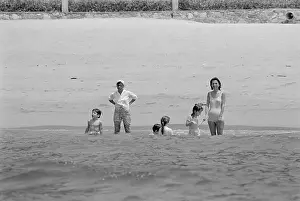 Acapulco Prints: John Jr and Caroline Kennedy Swimming with Radziwills