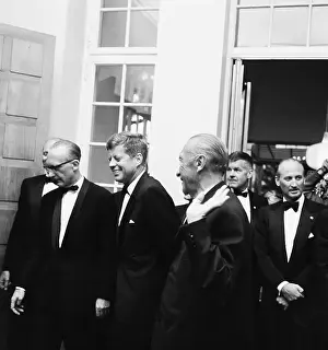 John Kennedy Arriving For Dinner