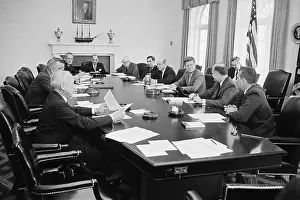 John Kennedy at a Cabinet Meeting