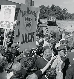 Manchester Prints: John Kennedy Greeted by Crowd