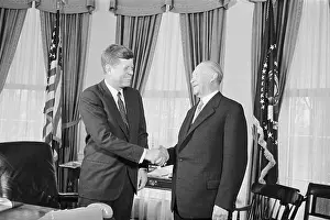 Chancellor Prints: John Kennedy Greeting Chancellor Adenauer