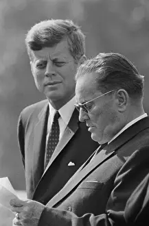 John Kennedy Greeting President Tito