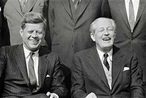 John Kennedy and Harold Macmillan Laughing