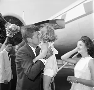 Farewell Prints: John Kennedy Kissing Daughter Goodbye