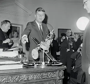 John Kennedy Looking at the Mariner II