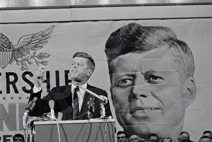 1960 Us Presidential Election Prints: John Kennedy Making a Specific Point