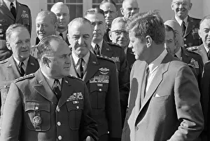 John Kennedy Meeting Army Generals