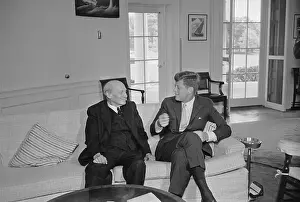 Prints of President Kennedy meets with former British Prime Minister Clement Attlee at the White House A Quiet Strength: A Leader Who Shaped Modern Britain: John Kennedy Meeting with Clement Attlee