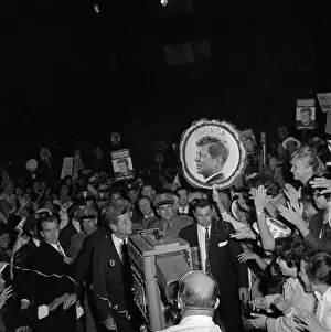 1960 Us Presidential Election Prints: John Kennedy Participating in a Rally
