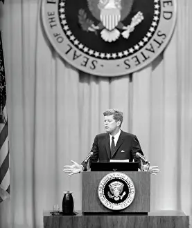 John Kennedy at Press Conference