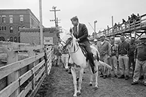 Mule Prints: John Kennedy Riding a White Mule