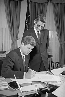 Orville Freeman Prints: John Kennedy Signing Bill