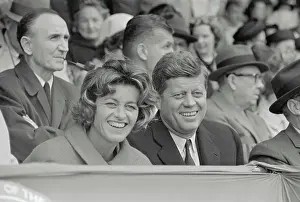 John Kennedy and His Sister at Baseball Game
