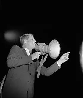 Loud Prints: John Kennedy Speaking with a Bullhorn