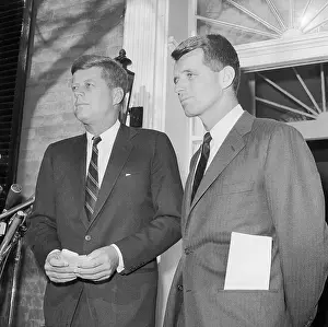 John Kennedy Standing with His Brother