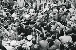 John Kennedy Surrounded by Italians