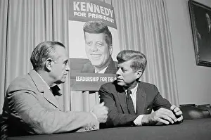 John Kennedy Talking with Averell Harriman