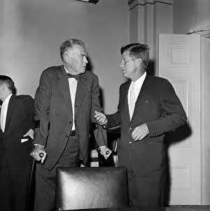 Senate Wing Prints: John Kennedy Talking with Christian Herter