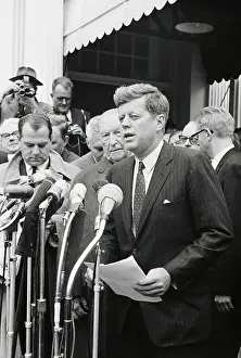 Chancellor Prints: John Kennedy Talking to Press