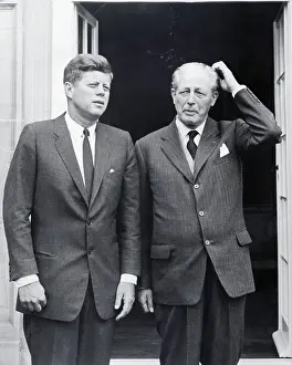 John Kennedy Walking with Harold Macmillan