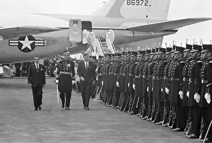 Passenger Airplane Prints: John Kennedy Walking Past Honor Guard