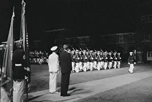 David M Prints: John Kennedy Watching Marine Review Parade