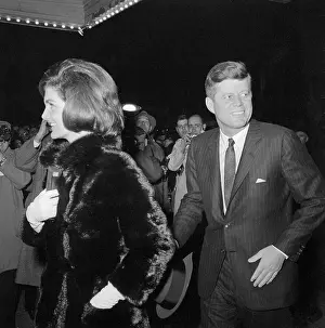 John M Prints: John Kennedy and Wife at Broadway Show