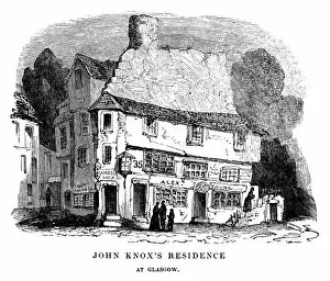 Images Dated 19th January 2012: John Knoxs residence, Glasgow (1840 engraving)