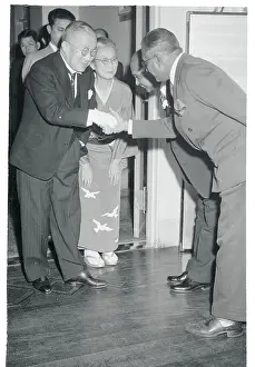John Kotelawala Shaking Hands with Ichiro Hatoyama