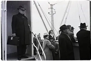 John L Prints: John L. Lewis Standing Aboard Ship
