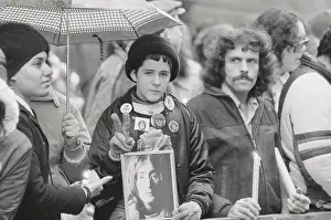 John Lennon Fans Holding Vigil