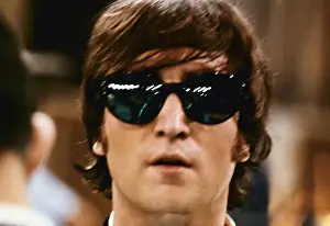 John Lennon Wearing Large Sunglasses