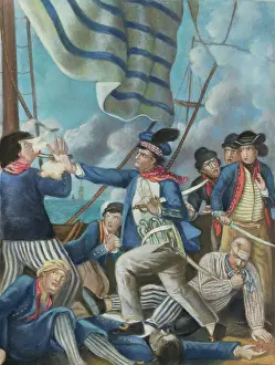 Sailor Prints: John Paul Jones Slaying Sailor on Board Ship