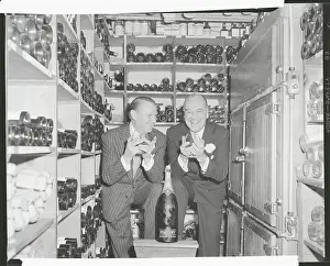 John Perona Posing in Wine Cellar