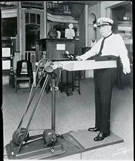 Hope Prints: John Philip Sousa Attempting to Lose Pounds on Machine