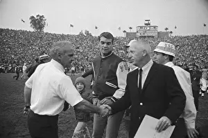John H Prints: John Pont and John McKay Shaking Hands