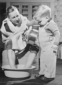 John R. Werket with His Young Son