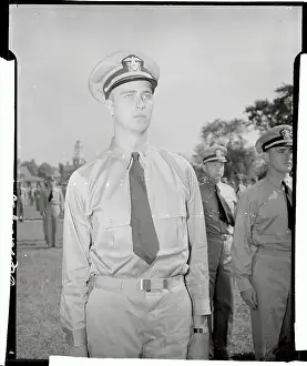John Roosevelt in Uniform Standing at Attention