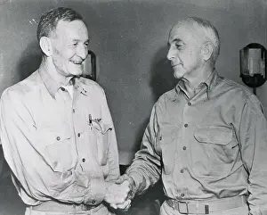 Johns Prints: John S. McCain and Aubrey W. Fitch Shaking Hands